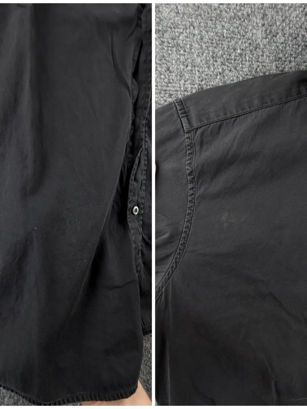 Gucci Italy Black Button Up Shirt Point Collar Size 15 Cotton Long Sleeve Solid